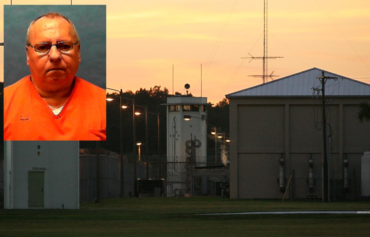 Florida State Prison and, inset, Duane Owen. (AP)