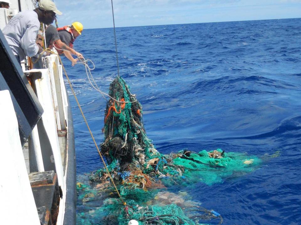 Nearly half the debris collected from the Great Pacific garbage patch consisted of discarded fishing nets (The Ocean Cleanup Foundation)