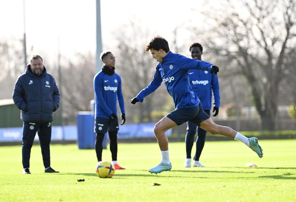 Joao Felix in Chelsea training: (Chelsea FC via Getty Images)