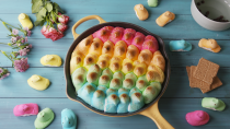 <p>To make this delicious Peep skillet, start with a base of chocolate chips and heavy cream, which will help develop a ganache-like consistency when paired with the softened marshmallows.</p><p>Get the <strong>Peep Skillet S'mores recipe.</strong></p><p><a class="link " href="https://go.redirectingat.com?id=74968X1596630&url=https%3A%2F%2Fwww.walmart.com%2Fsearch%3Fq%3DCAST%2BIRON%2BSKILLETS&sref=https%3A%2F%2Fwww.womansday.com%2Ffood-recipes%2Ffood-drinks%2Fg2234%2Feaster-desserts%2F" rel="nofollow noopener" target="_blank" data-ylk="slk:Shop Now;elm:context_link;itc:0;sec:content-canvas">Shop Now</a></p>