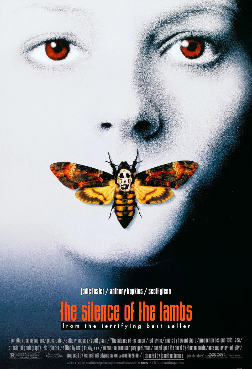 The theatrical poster for "The Silence of the Lambs"