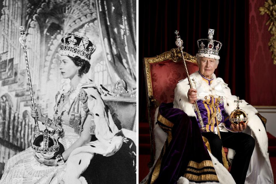 queen elizabeth versus king charles coronation photos