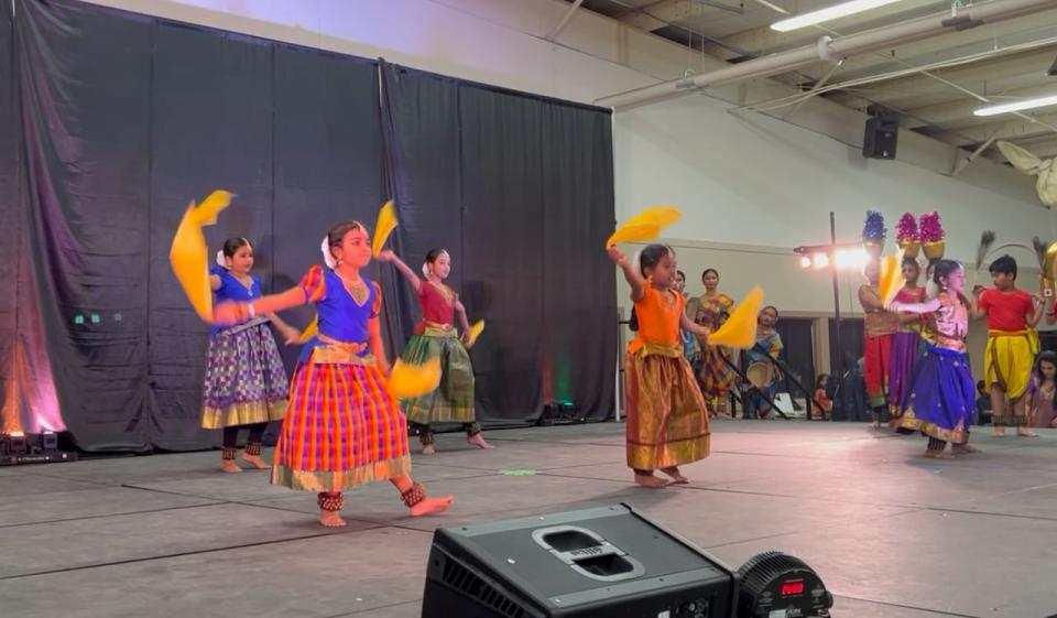 Children performing cultural dances were prominent on the main stage