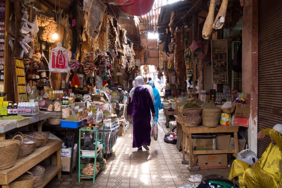 Colourful scene: the bustling souks of Marrakech (Alamy)