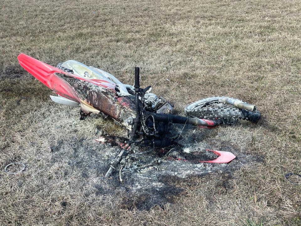 FHP troopers said this dirt bike was involved in a two-vehicle crash on Tuesday that claimed the life of the rider.