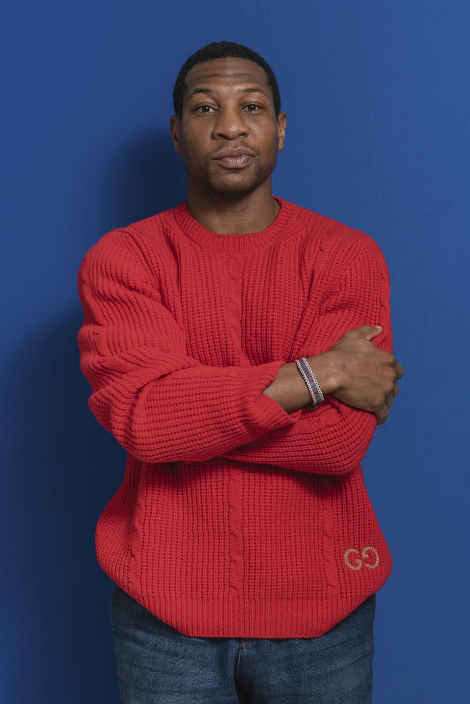 This Dec. 2, 2019 photo shows actor Jonathan Majors during a portrait session in New York. Majors was named one of the breakthrough artists of the year by the Associated Press. (Photo by Christopher Smith/Invision/AP)