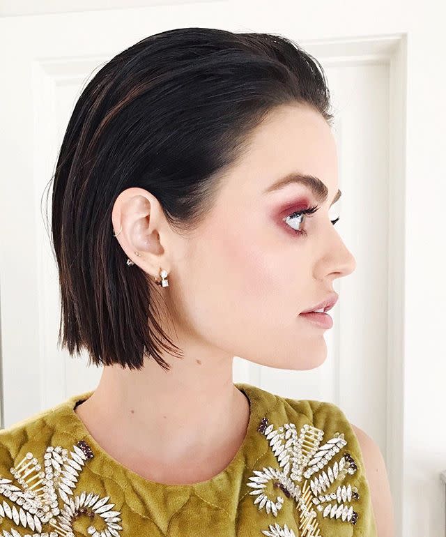 1) Lucy Hale's Pushed-Back Bob