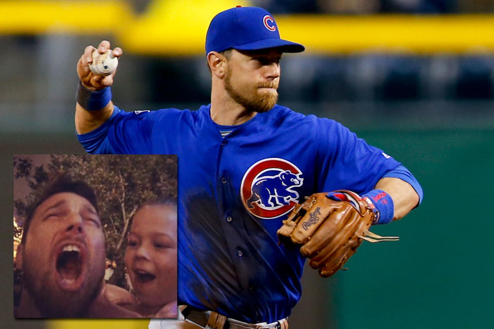 Ben Zobrist has two important jobs: playing for the Cubs and being dad. (AP)