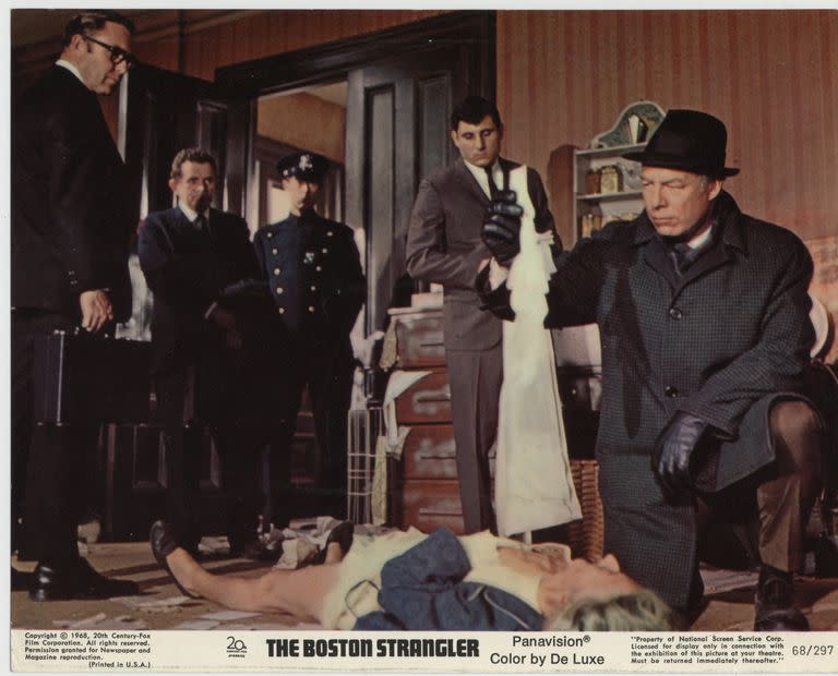 Poster de El estrangulador de Boston de Richard Fleischer, segunda incursión del director en el universo del true crime tras el éxito de Compulsión (1959) sobre el caso de Loeb y Leopold.