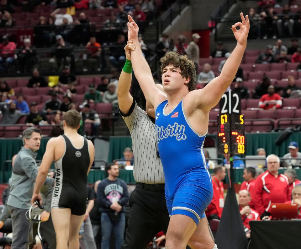 Olentangy Liberty's Dylan Russo won his third consecutive state championship.