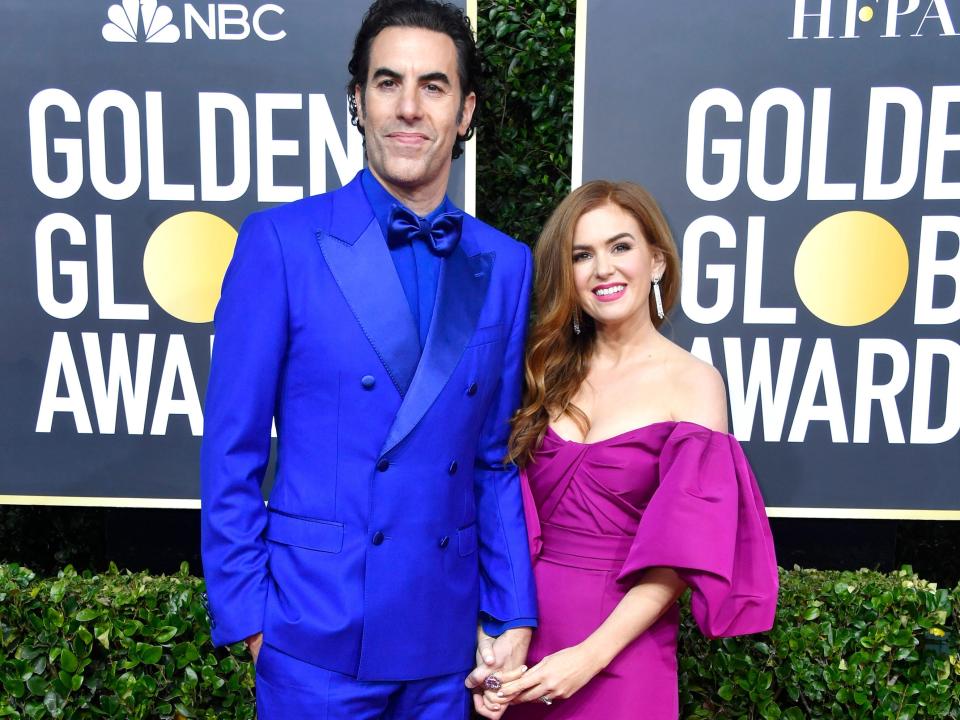 Sacha Baron Cohen and Isla Fisher golden globes