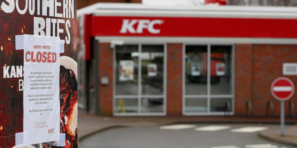 kfc uk closed