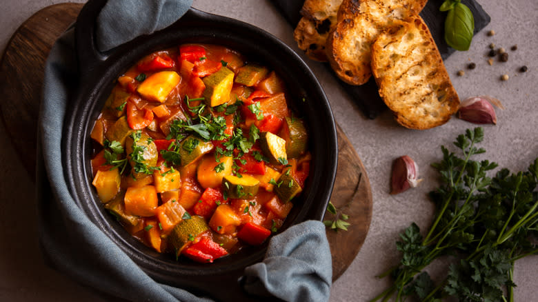 Ratatouille in a skillet