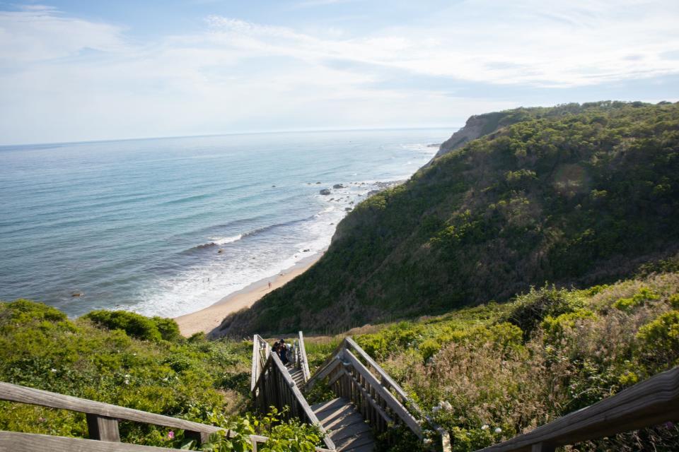 The Mohegan Bluffs staircase, pictured in 2020.