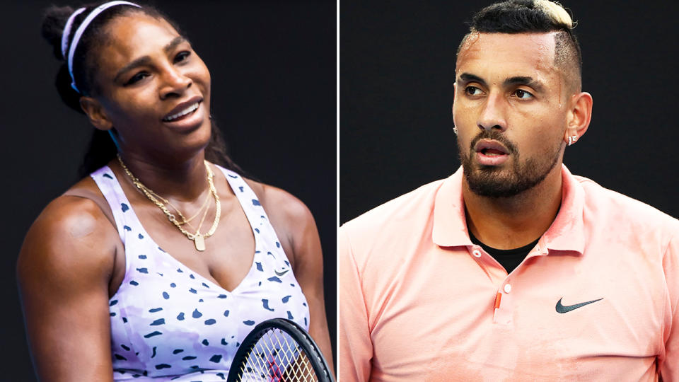 Serena Williams and Nick Kyrgios, pictured here at the Australian Open.