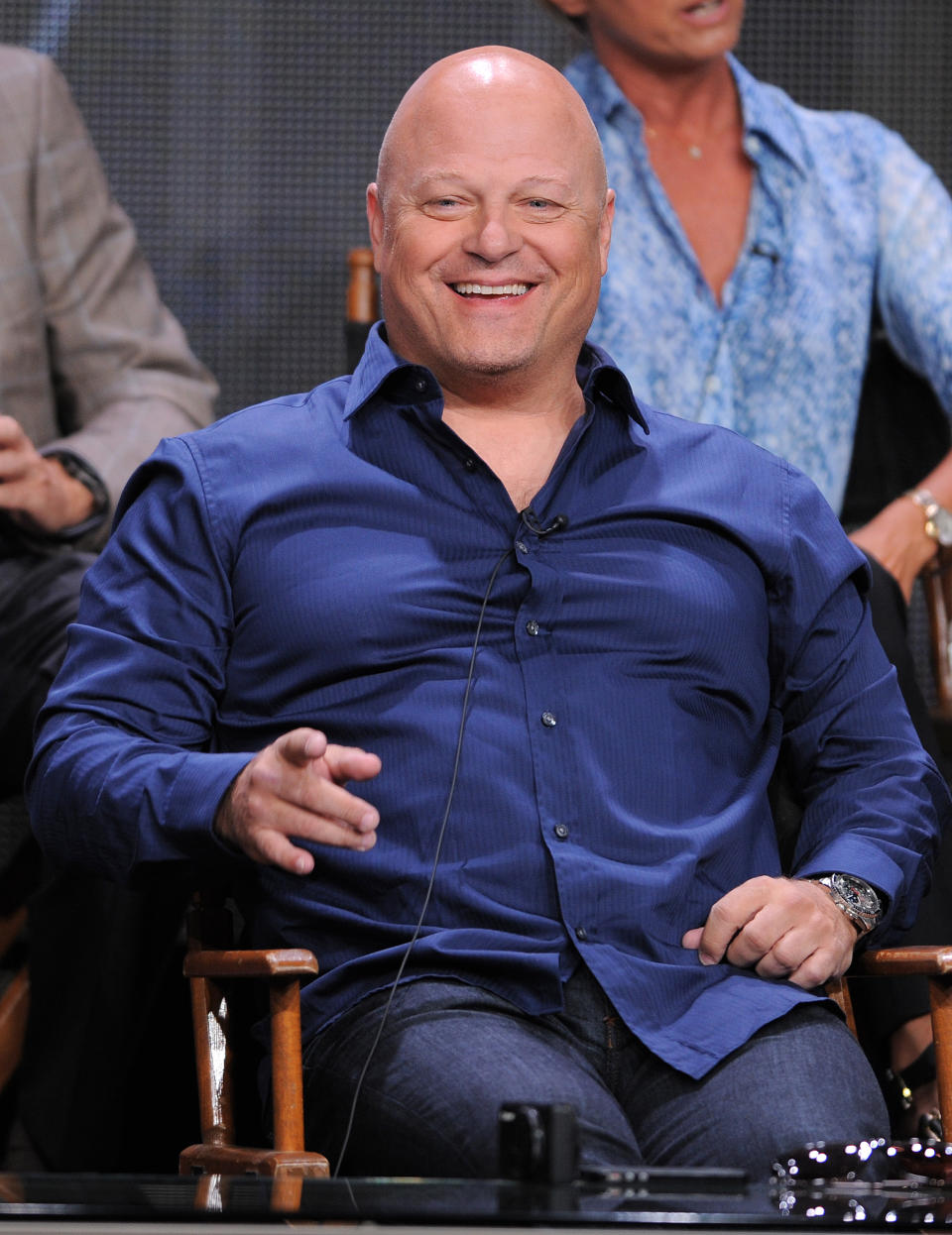 FILE - This July 29, 2012 file photo shows Michael Chiklis participating in the CBS "Vegas" TCA panel in Beverly Hills, Calif. The Television Critics Association brought casts and executives before the nation's TV reporters to get them stoked about the new fall series. They had to be excited that soon their show would reach the public and, just maybe, catch fire and run seven or eight seasons, then forever in syndicated reruns _ a show that might win them new or boosted fame and untold wealth, even a place in the annals of great TV. (Photo by Jordan Strauss/Invision/AP)