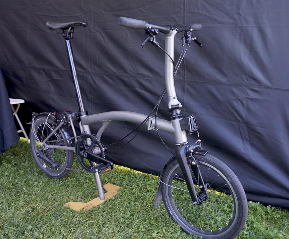 The redesigned, titanium Brompton