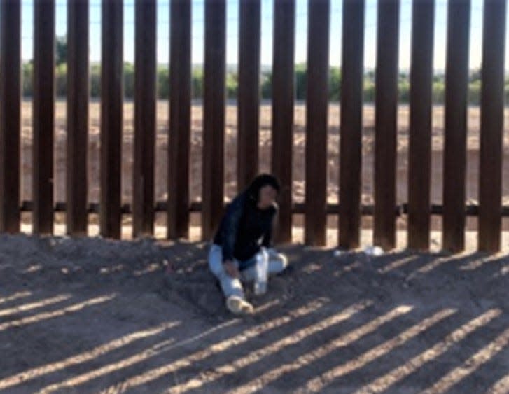 A female migrant from Ecuador with an injured leg near the border wall was taken to a hospital after being found May 6 by U.S. Border Patrol agents assigned to the Santa Teresa Station in New Mexico.