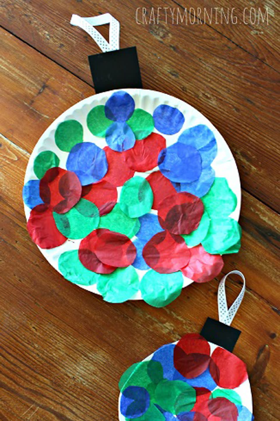 <p><span class="redactor-invisible-space">Finally, a bauble that can't break!</span></p><p><strong>Get the tutorial at <a href="https://www.craftymorning.com/paper-plate-christmas-ornament-craft-kids/" rel="nofollow noopener" target="_blank" data-ylk="slk:Crafty Morning" class="link ">Crafty Morning</a>.</strong></p>