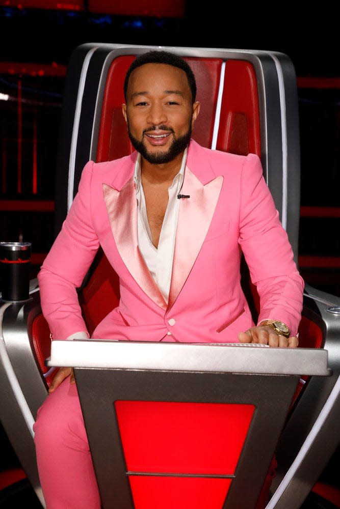 Singers Omar Jose Cardona and Kim Cruse made coach John Legend, pictured, proud during the first round of live performances Monday night with their explosive charisma and vocal acrobatics.