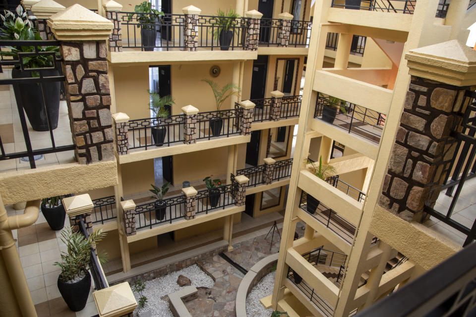 The interior of the Hope Hostel, which is one of the locations expected to house some of the asylum-seekers due to be sent from Britain to Rwanda, is seen in the capital Kigali, Rwanda Friday, June 10, 2022. As Britain plans to send its first group of asylum-seekers to Rwanda amid outcries and legal challenges, some who came there from Libya under earlier arrangements with the United Nations say the new arrivals can expect a difficult time ahead. (AP Photo)