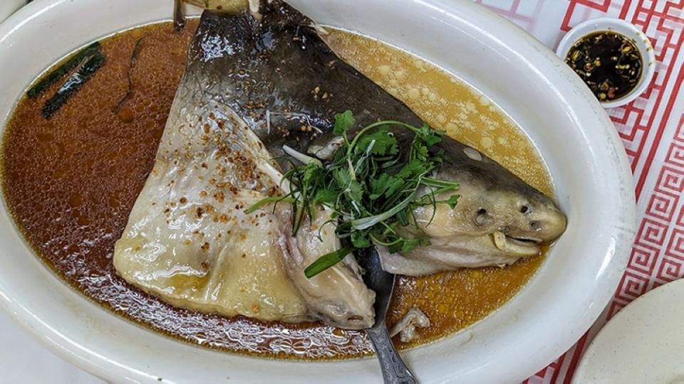 This colossal 'patin' fish head was a luxurious delight on the night.