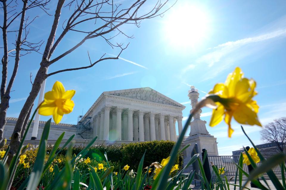 The U.S. Supreme Court, is seen on Tuesday, March 21, 2023, in Washington. (AP Photo/Mariam Zuhaib) ORG XMIT: DCMZ308