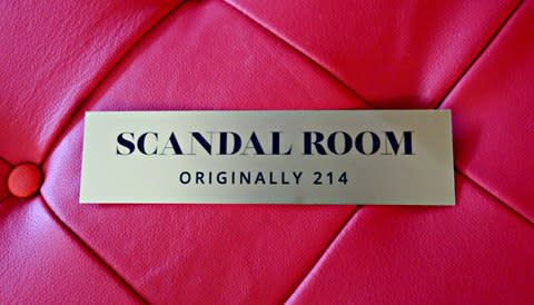 Room 214 has been rechristened the "Scandal Room"