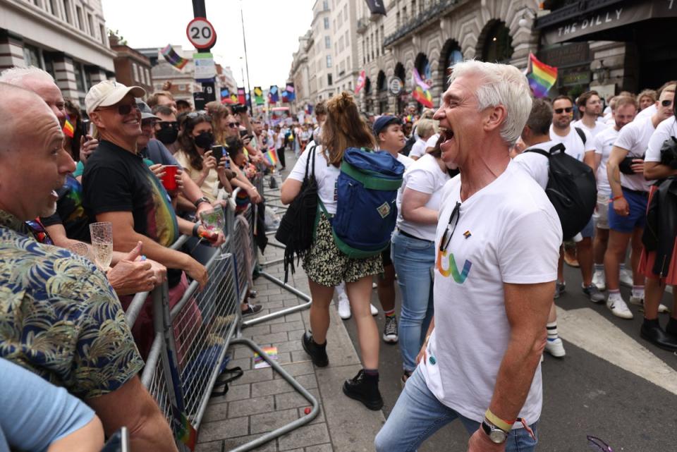 Phillip Schofield was among those who walked in the Pride in London parade (James Manning/PA) (PA Wire)