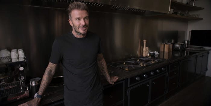 David Beckham en su cocina
