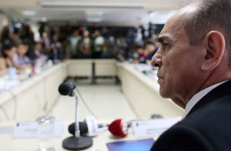 Brazil's Health Minister Marcelo Castro listens to a question during a news conference in Brasilia, Brazil, February 11, 2016. REUTERS/Adriano Machado