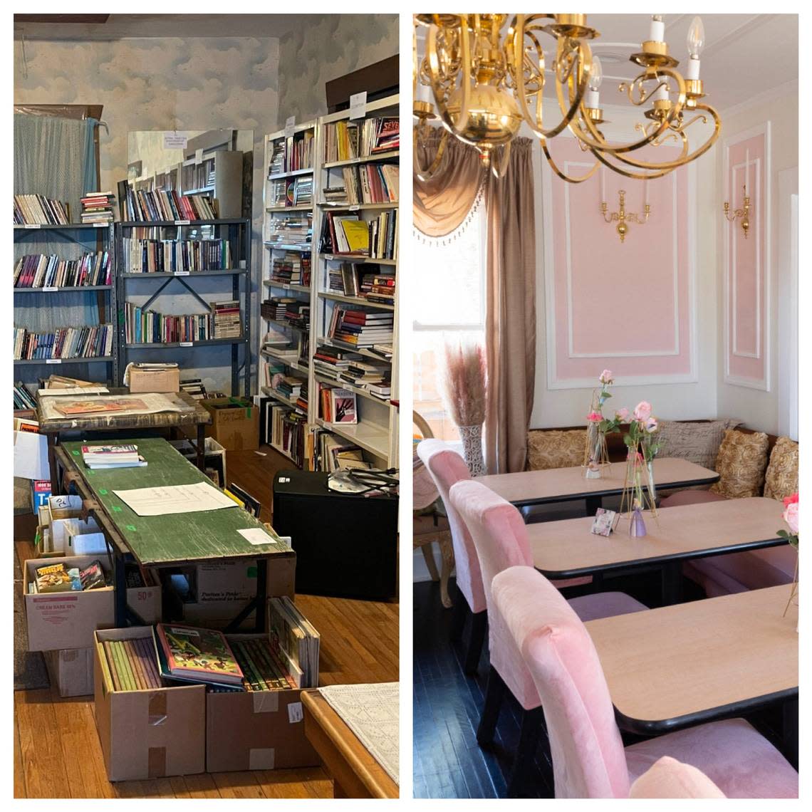 Before-and-after: Mariama Beemer transformed a shabby abandoned house on Victor Place into an elegant tea room.