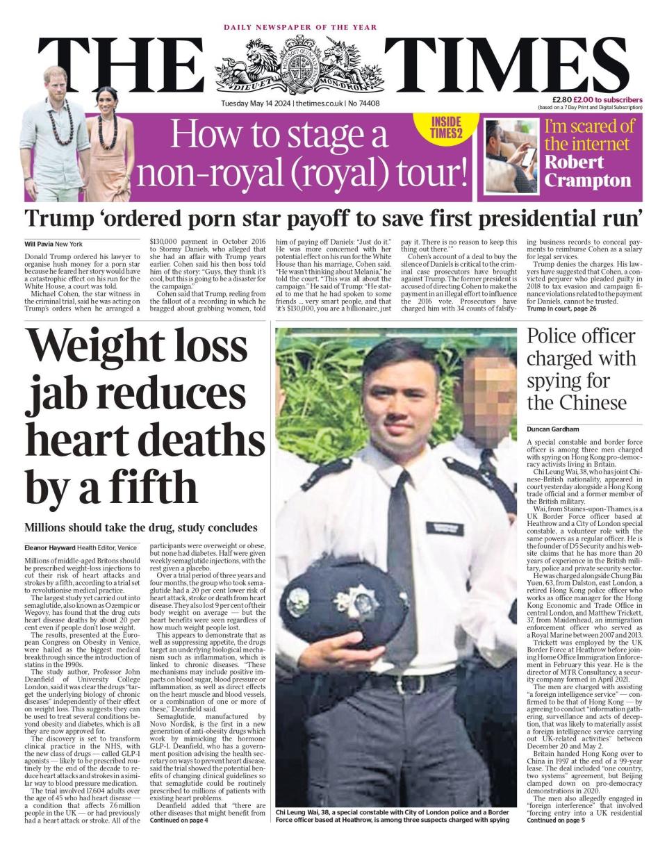The Times: Weight loss jab reduces heart deaths by a fifth