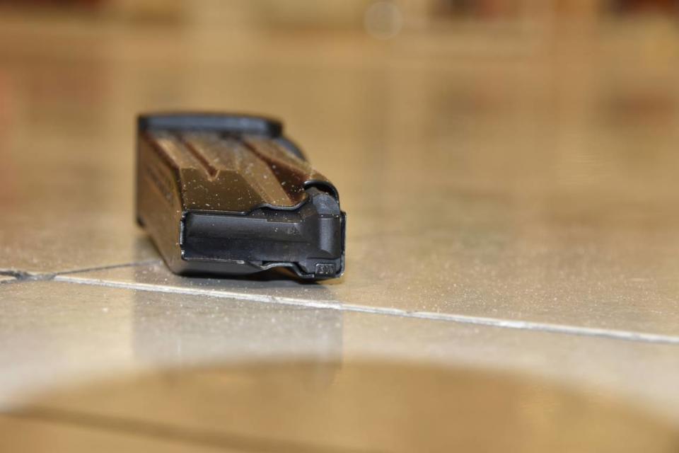 A gun clip found at the scene of the Boise Towne Square Mall shooting in October 2021.