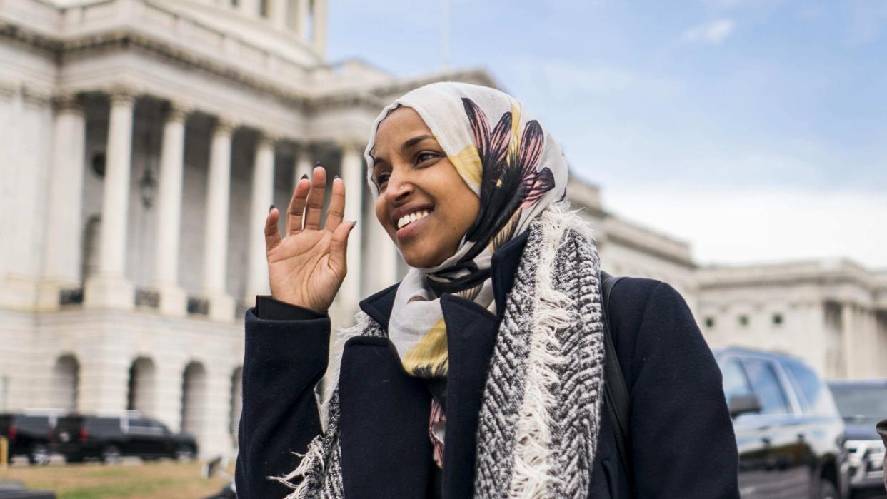 Rep. Ilhan Omar&rsquo;s opponents have looked for every opportunity to portray the Somali-born Muslim lawmaker as a threat to Jewish Americans. (Photo: Yahoo Magazines PYC)