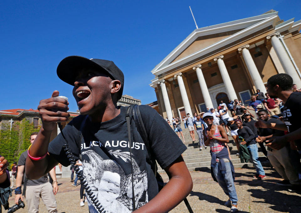 Students protest in Cape Town, South Africa