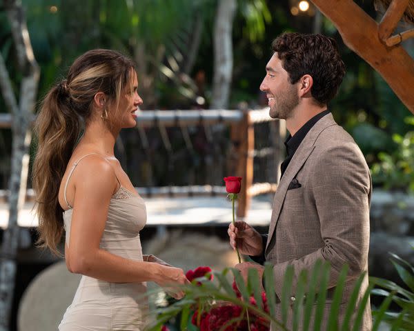 <p>Disney/John Fleenor</p> Kelsey Anderson and Joey Graziadei on 'The Bachelor'