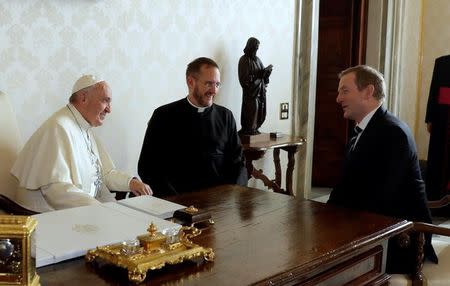 Pope Francis meets Irish Prime Minister Enda Kenny (R) during a private audience in Vatican, November 28, 2016 . REUTERS/Alessandra Tarantino/Pool