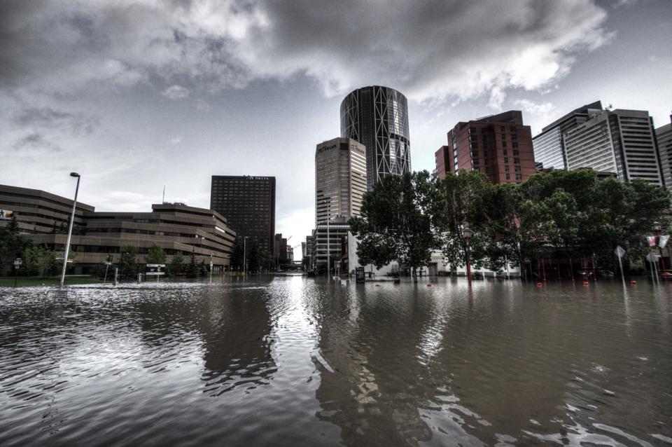 Looking downtown from Riverfront Ave Calgary Flood 2013