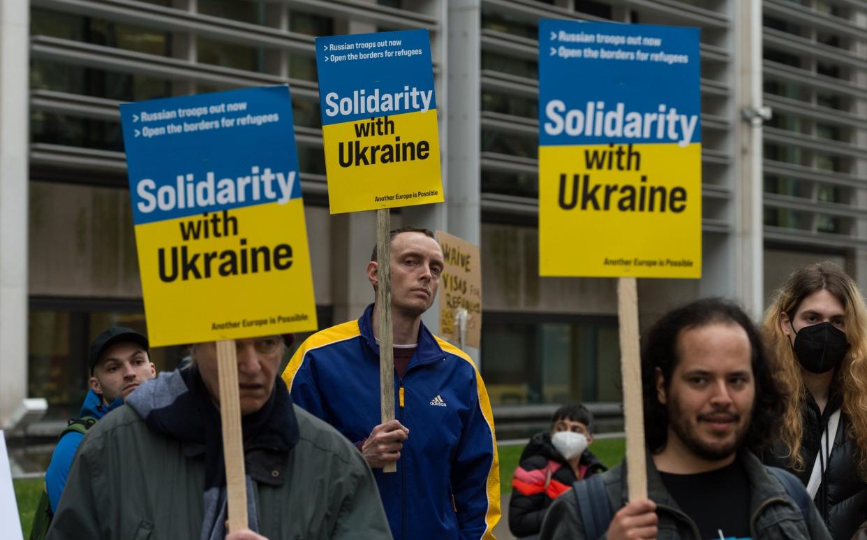 Activists demonstrate outside Home Office in March - Anadolu Agency 