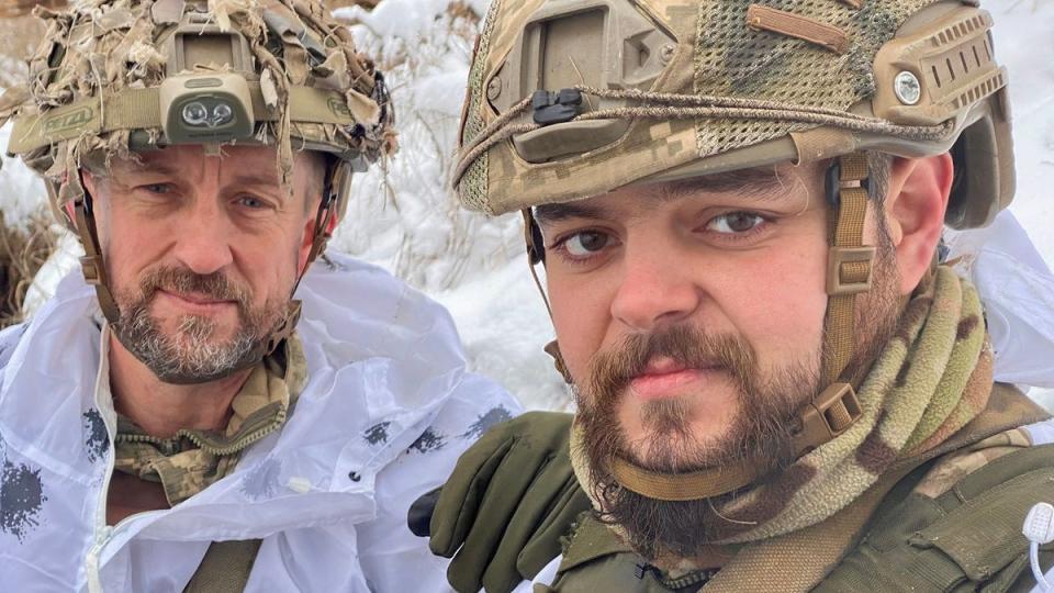 Shaun Pinner, left, and Aiden Aslin, right, before they were captured by Russian forces (Sky News)