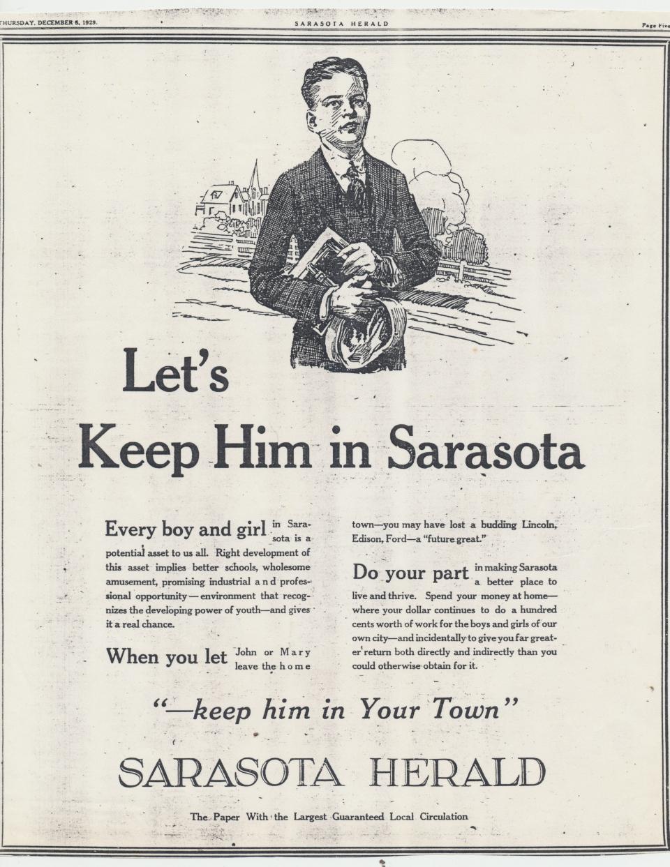 An ad during the Great Depression reflected the hard times.