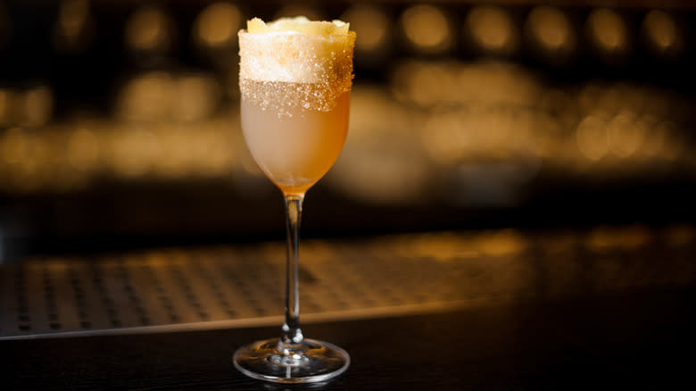 brandy crusta pictured on bar 