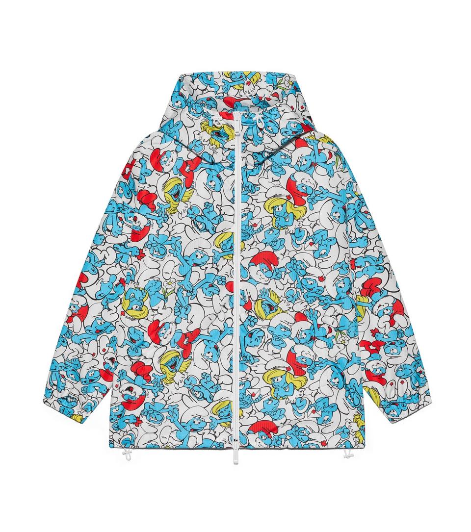 A men's windbreaker included in the Dsquared2 and The Smurfs collaboration.