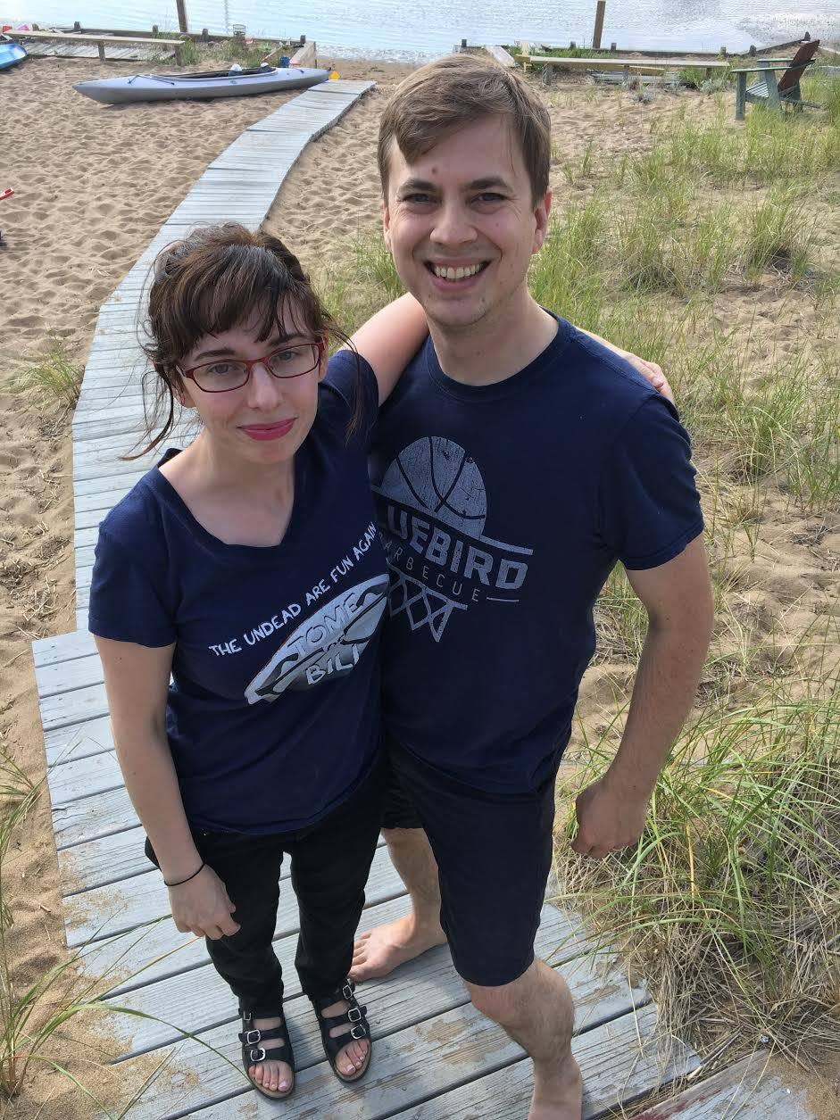 Christine Mancuso and Nick Crawford in an undated photo on Plum Island, Massachusetts.