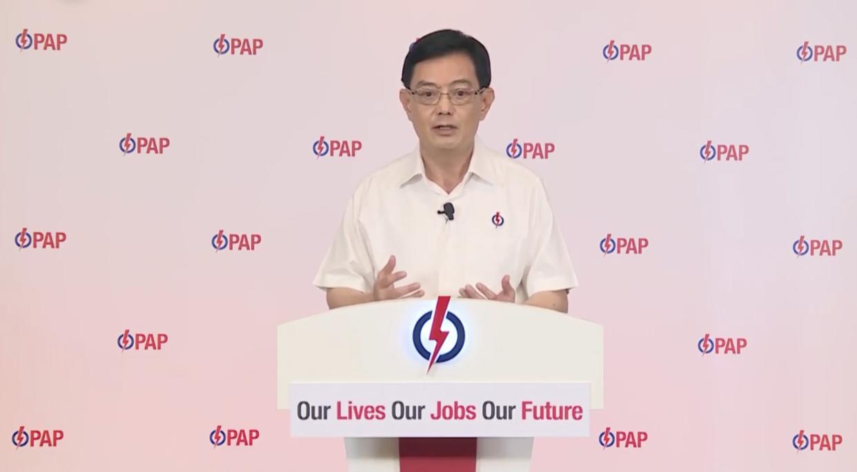 People's Action Party's Heng Swee Keat during his online speech criticising Worker's Party's stance on NCMP issue. (PHOTO: Screenshot/Facebook)