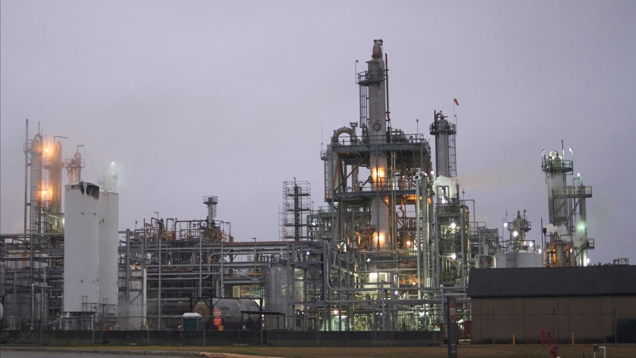 An exterior view of a Huntsman Corporation facility in Conroe, Texas on Feb. 12, 2020.&nbsp; (Photo: Cooper Neill for HuffPost)