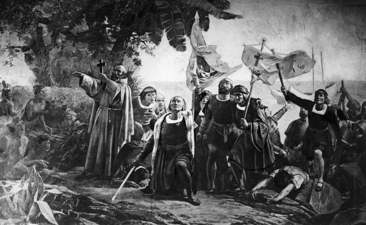 Columbus landing in the Americas in 1492  (Getty)