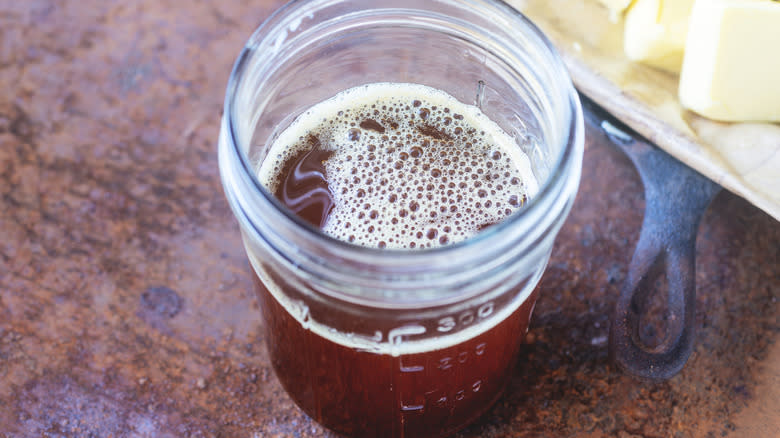 jar of strained brown butter