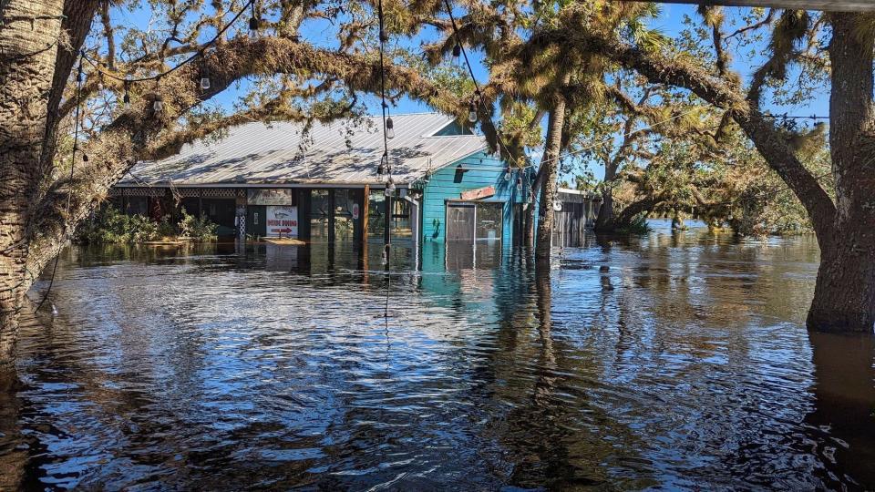 Cheri Pachota, manager partner and owner of Snook Haven, provided this photo showing flooding at Snook Haven on the Myakka River. 